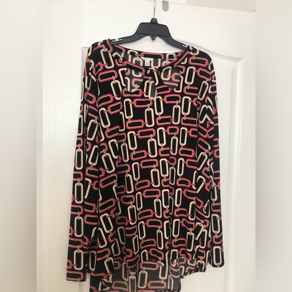 Geometric Chain Link Tunic Top by Cato Plus Sz - Picture 1 of 6